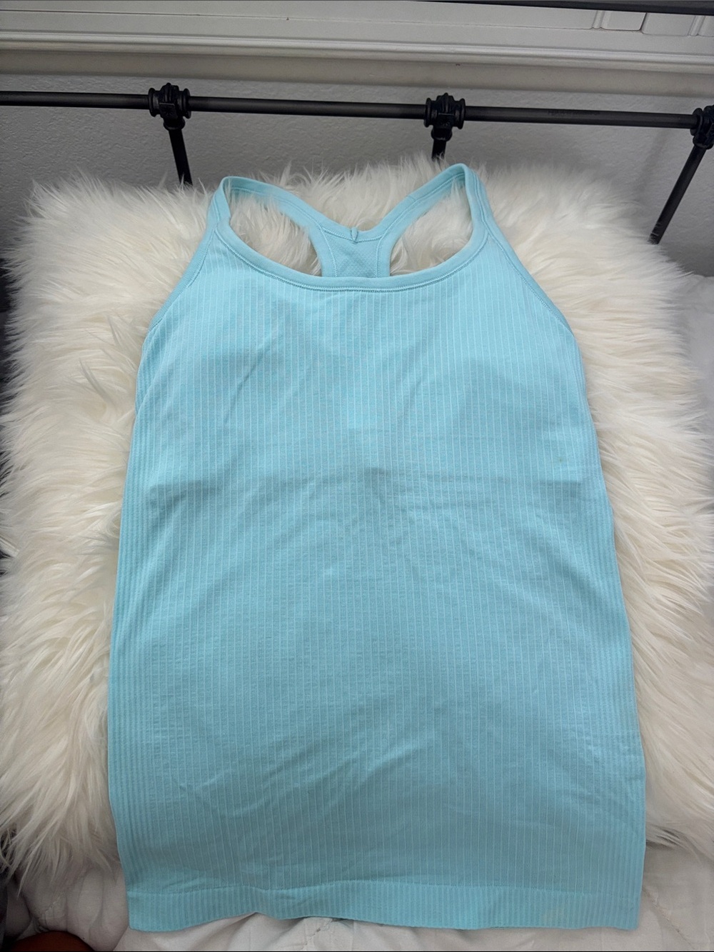 lululemon athletica Light Blue Ribbed Racerback Tank